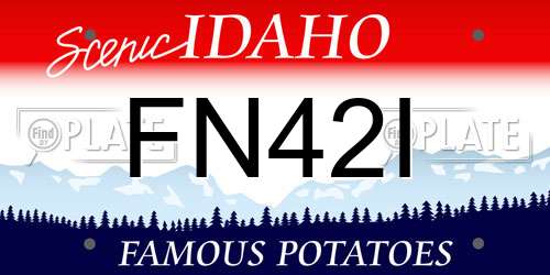 FN42I Idaho License Plate