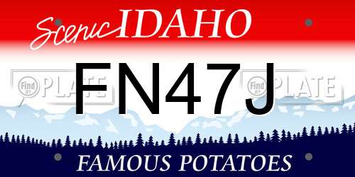 FN47J Idaho License Plate