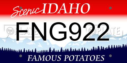 FNG922 Idaho License Plate