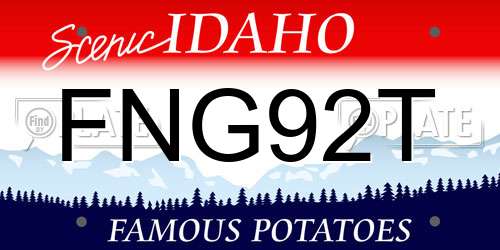 FNG92T Idaho License Plate