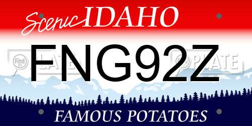 FNG92Z Idaho License Plate