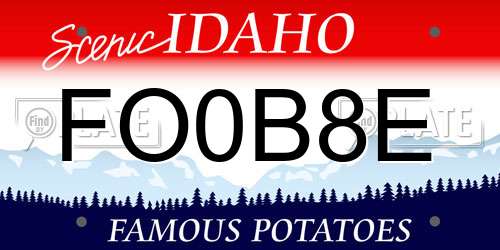 FO0B8E Idaho License Plate