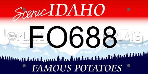 FO688 Idaho License Plate
