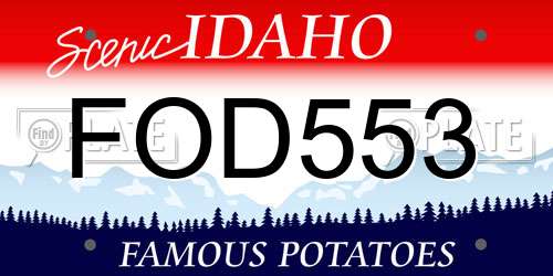 FOD553 Idaho License Plate