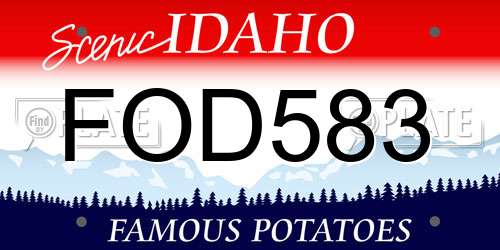 FOD583 Idaho License Plate