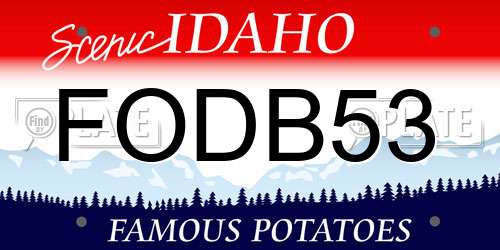 FODB53 Idaho License Plate