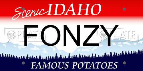 FONZY Idaho License Plate