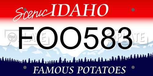 FOO583 Idaho License Plate