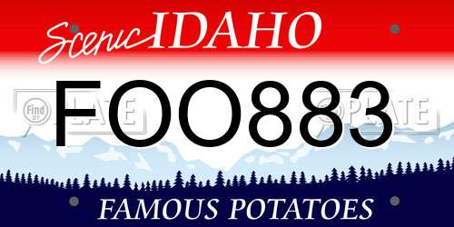 FOO883 Idaho License Plate