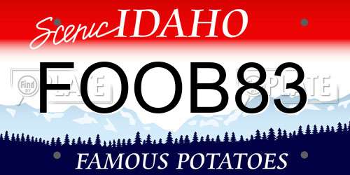 FOOB83 Idaho License Plate