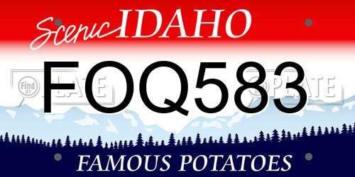 FOQ583 Idaho License Plate