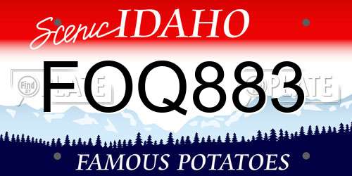 FOQ883 Idaho License Plate