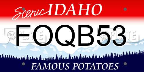 FOQB53 Idaho License Plate