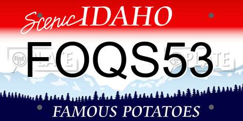 FOQS53 Idaho License Plate