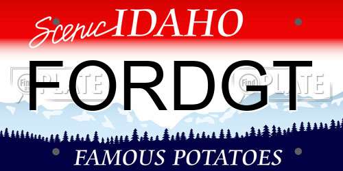 FORDGT Idaho License Plate