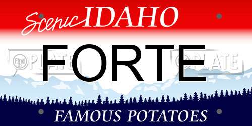 FORTE Idaho License Plate