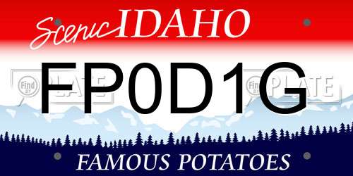 FP0D1G Idaho License Plate