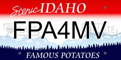 FPA4MV Idaho License Plate