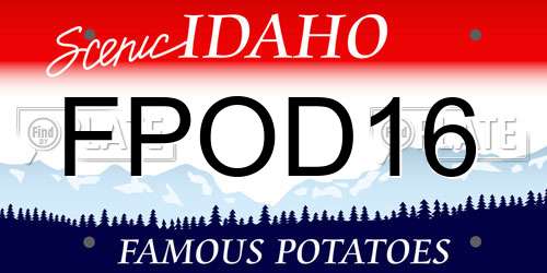 FPOD16 Idaho License Plate