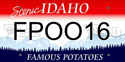 FPOO16 Idaho License Plate