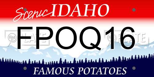 FPOQ16 Idaho License Plate