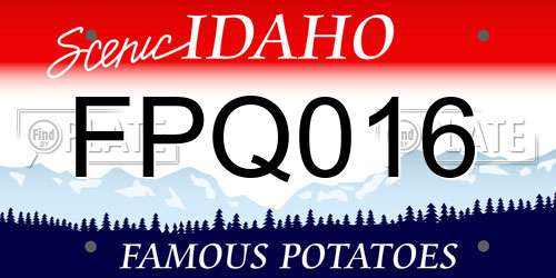 FPQ016 Idaho License Plate