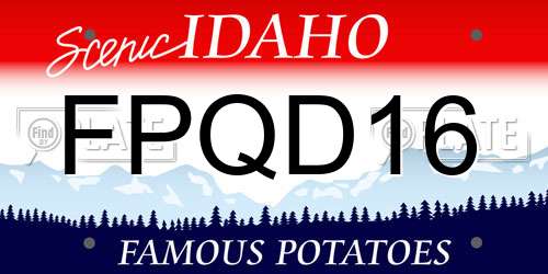 FPQD16 Idaho License Plate