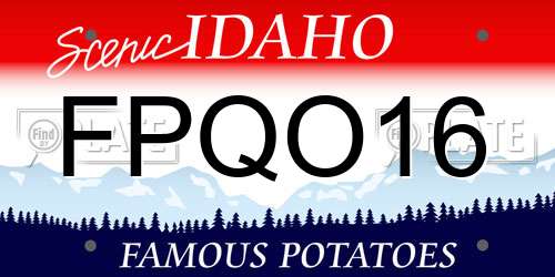FPQO16 Idaho License Plate