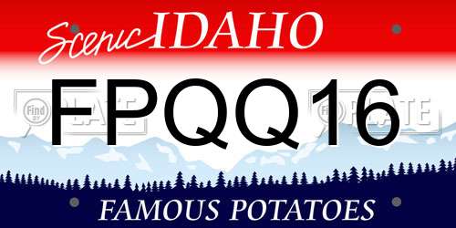 FPQQ16 Idaho License Plate
