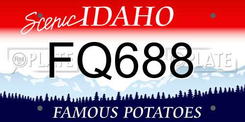 FQ688 Idaho License Plate