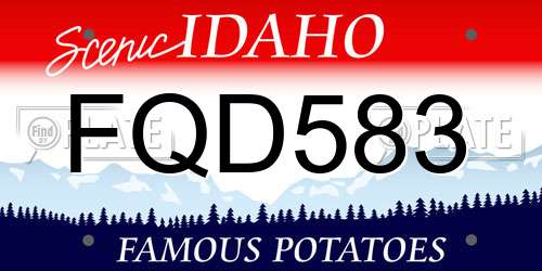 FQD583 Idaho License Plate