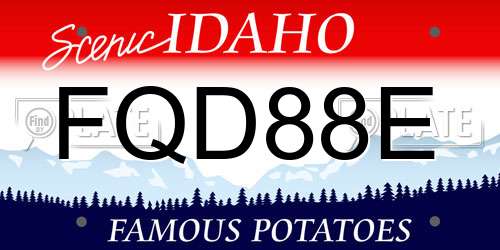 FQD88E Idaho License Plate