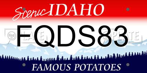 FQDS83 Idaho License Plate