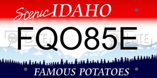 FQO85E Idaho License Plate