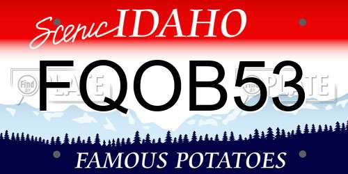 FQOB53 Idaho License Plate