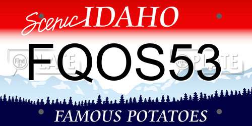 FQOS53 Idaho License Plate
