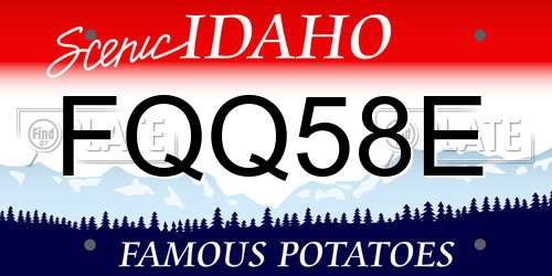 FQQ58E Idaho License Plate