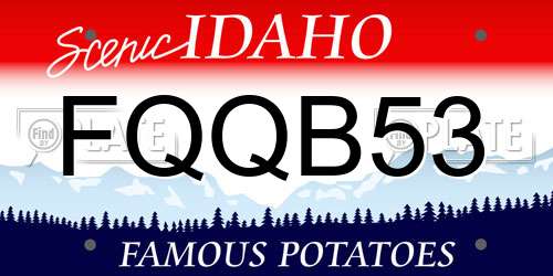 FQQB53 Idaho License Plate
