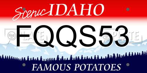 FQQS53 Idaho License Plate