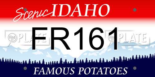 FR161 Idaho License Plate