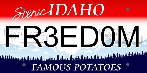 FR3ED0M Idaho License Plate