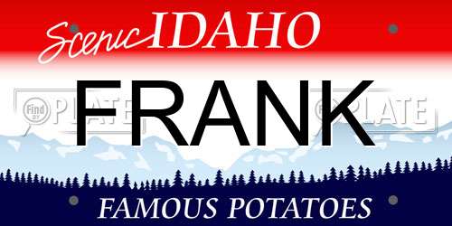 FRANK Idaho License Plate
