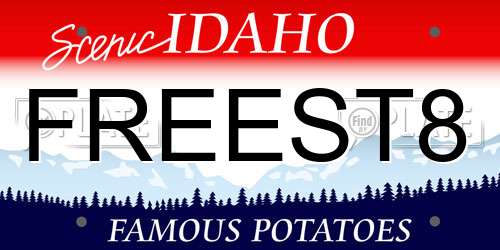FREEST8 Idaho License Plate