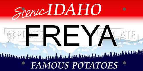 FREYA Idaho License Plate