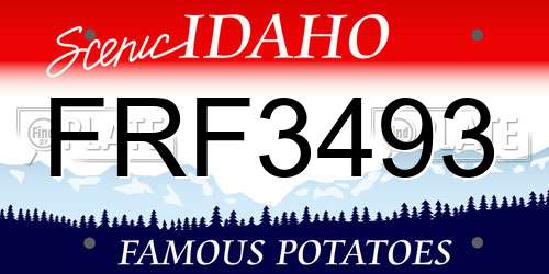 FRF3493 Idaho License Plate