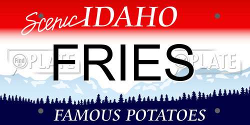 FRIES Idaho License Plate
