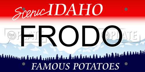 FRODO Idaho License Plate