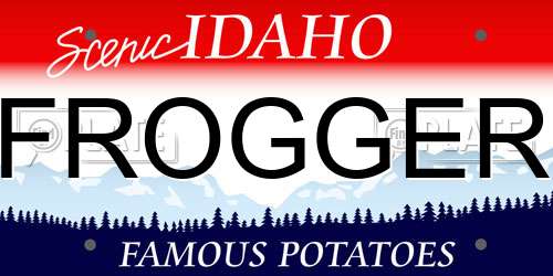 FROGGER Idaho License Plate