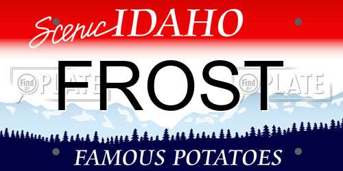 FROST Idaho License Plate