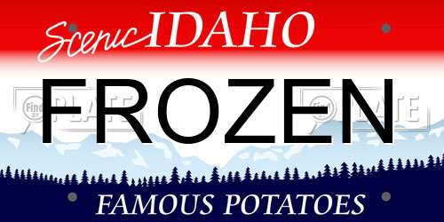 FROZEN Idaho License Plate